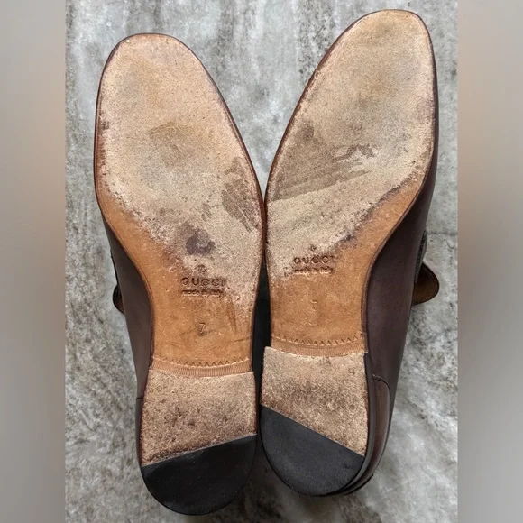 GUCCI JORDAAN Horsebit Leather Loafer Brown 7 / 7.5 US $1050 1953 Brixton - Picture 8 of 11